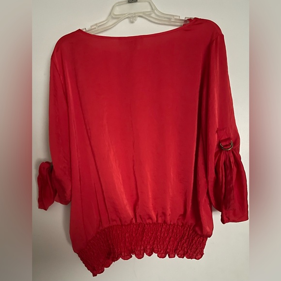 Michael Kors Red Satin Silky Blouse size 1X - Picture 2 of 8